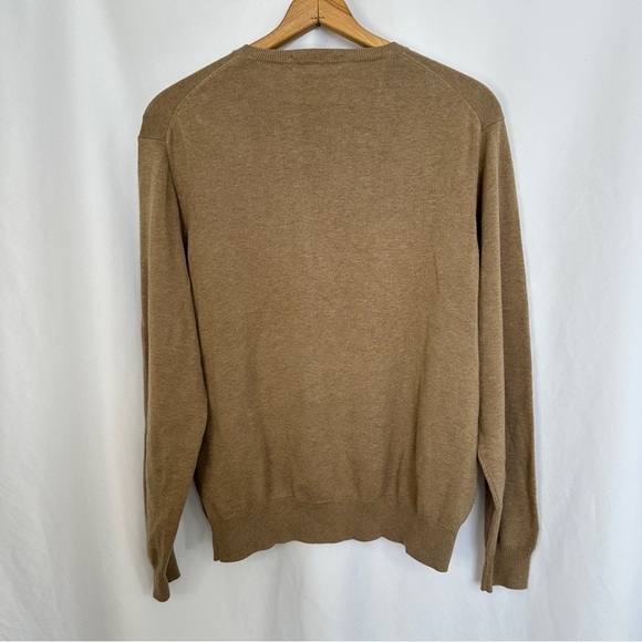 J. Crew‎ Sweater Mens XL V-Neck Brown Cotton Pullover Academia Casual - Picture 7 of 11